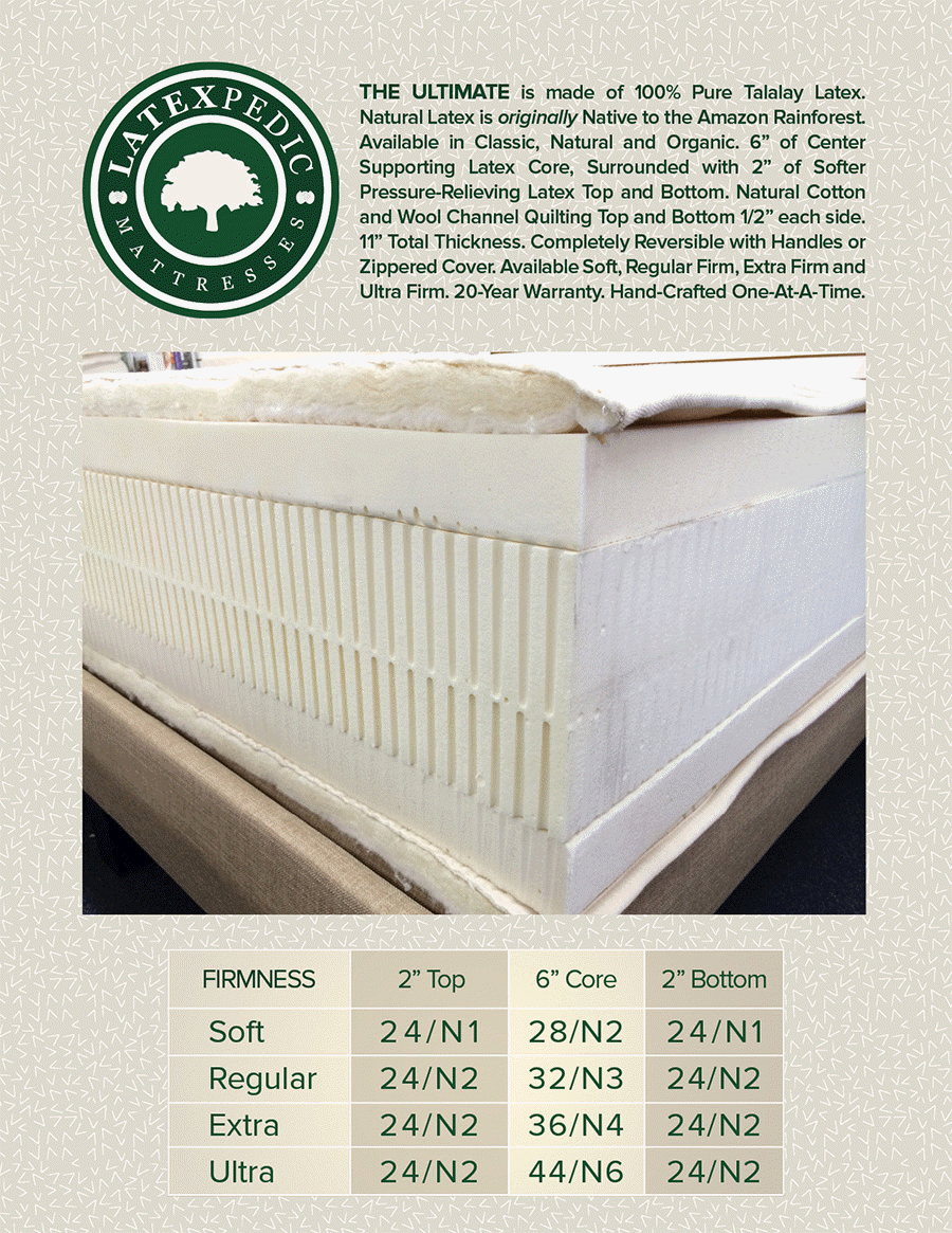 7" 100% pure talalay latex foam beds