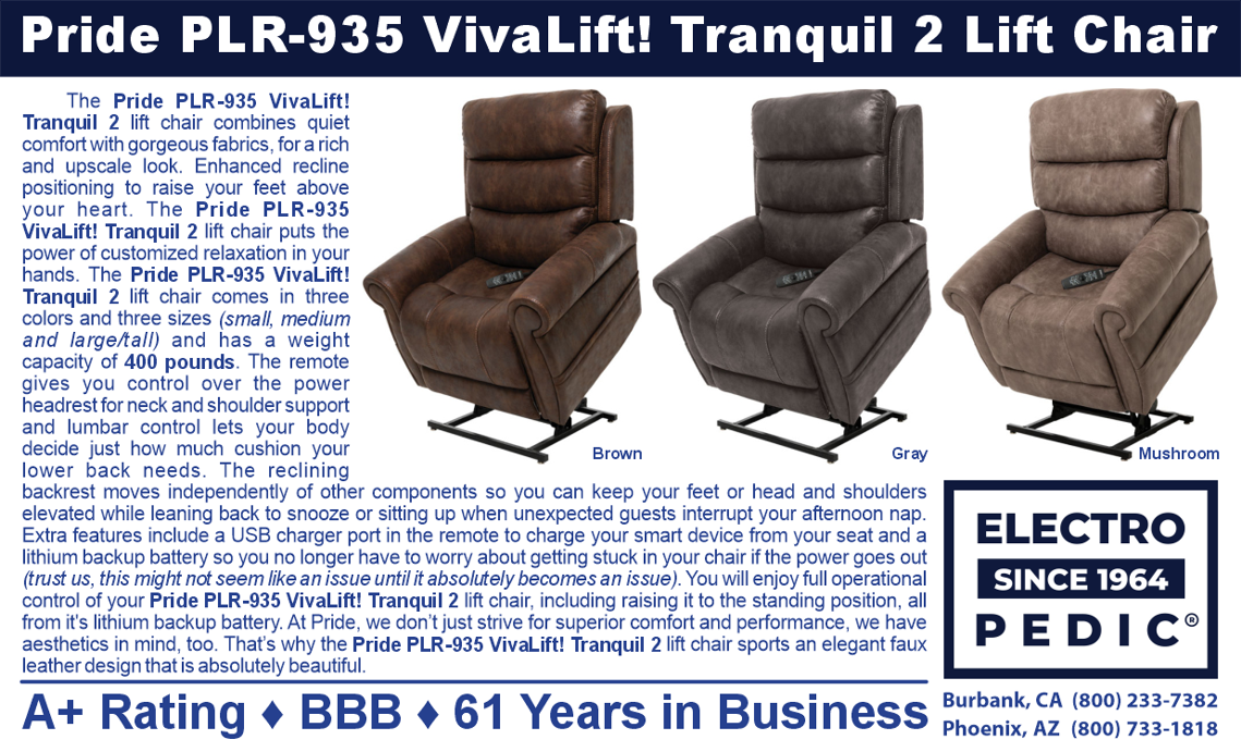 Phoenix Pride PLR-935 VivaLift! Tranquil 2 lift&nbsp;chair